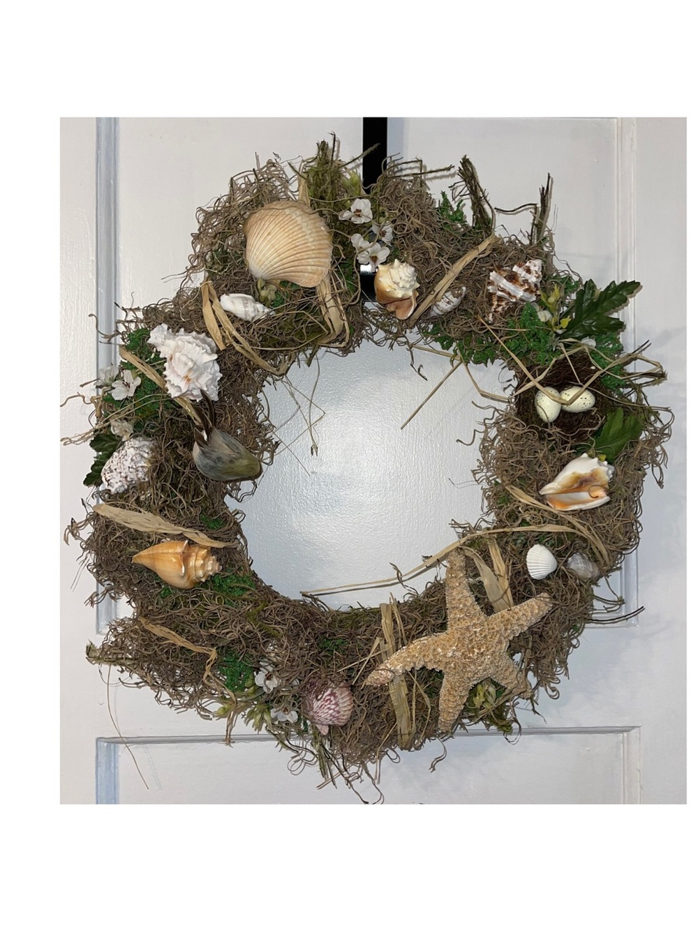 Coastal Seashell & Starfish 18 Inch Wreath - Natural Brown